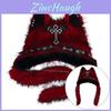 Cappello Peluche con Orecchie da Gatto per il Calore Invernale con Design Pieghevole per Appassionati di Stile Punk