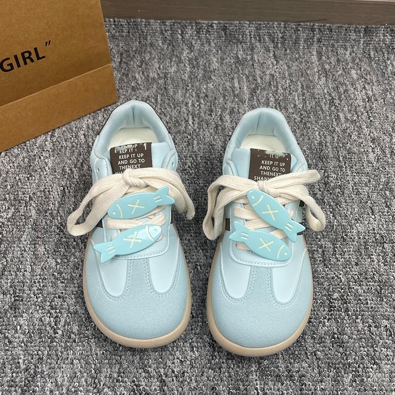 2025 Popular German Training Board Shoes Women's Big Head Autumn New Ins Niche Korean Version Versatile Student Sports Little White Shoes