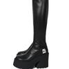 Fashion Women Boots Brand Gothic Boot for Womens Sexy Chunky Platform Soft Leather Long Boots Walking Comfy Sole Boots Women