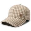 Unisex Plaid Wool Blend Baseball Cap Winter Warm Outdoor Sun Shade Hat