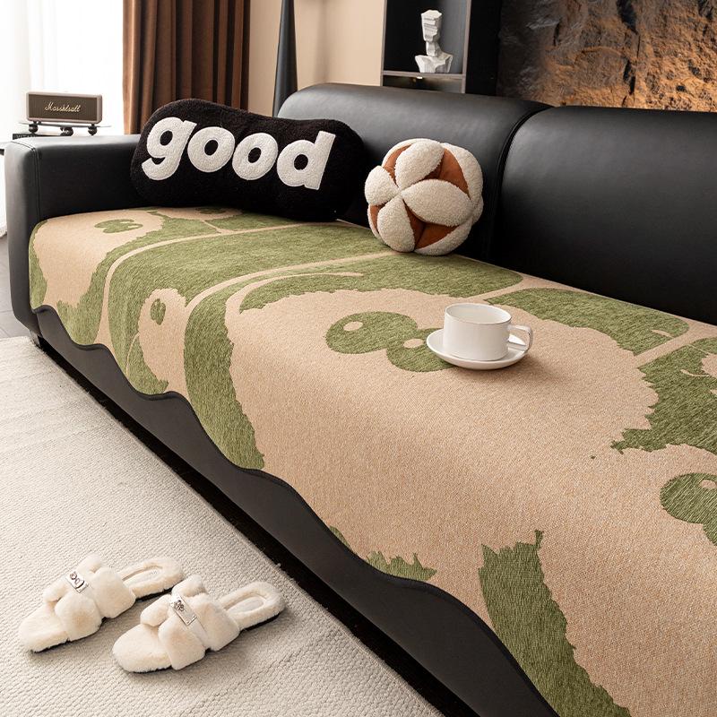 New Cartoon Special-Shaped Sofa Cushion, Universal In All Seasons, Chenille Straight Row Leather Sofa Seat Cushion, Non-Slip Cover