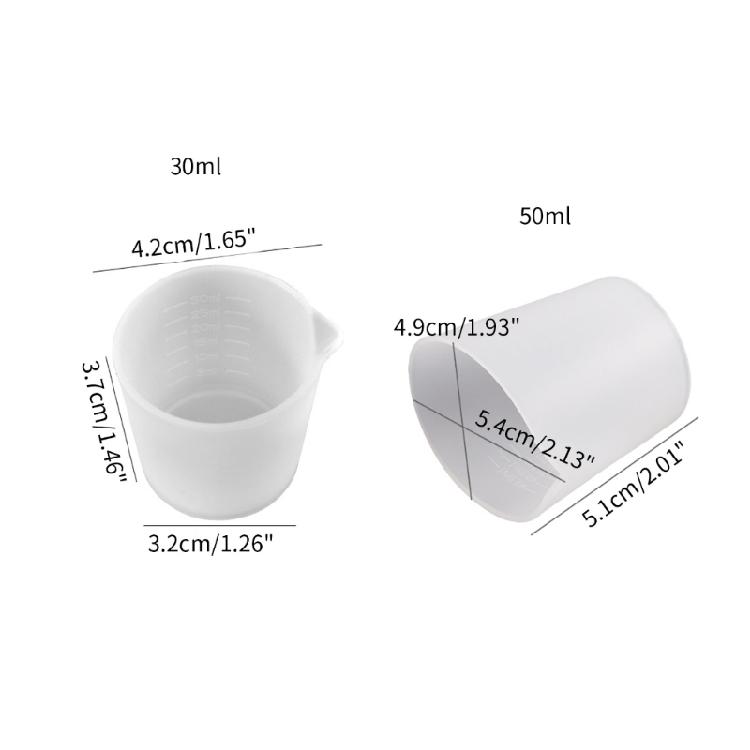 2 Pcs Non-Stick Mixing Cups Precise Scale Toning Cups Silicone Measuring Cup