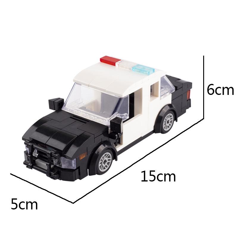 Police Miniature Soldier Military Police Car Patrol Car Assembly Small Particles Building Block Toy Boy