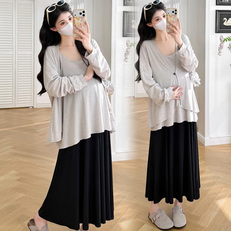 2026 Versatile Spring/Summer Maternity Fashion: Trendy Age-Reducing Casual Three-Piece Outerwear Set M