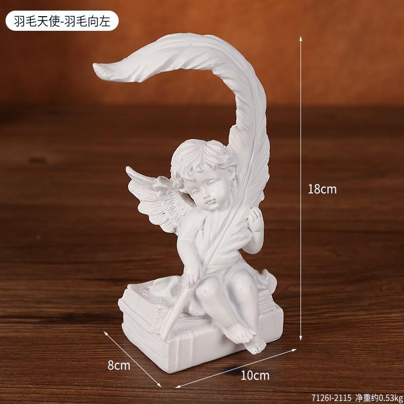 Romantic Feather Angel Ornament Living Room Desktop Cupid Decoration Home Decoration White Prayer Angel Couple Ornament