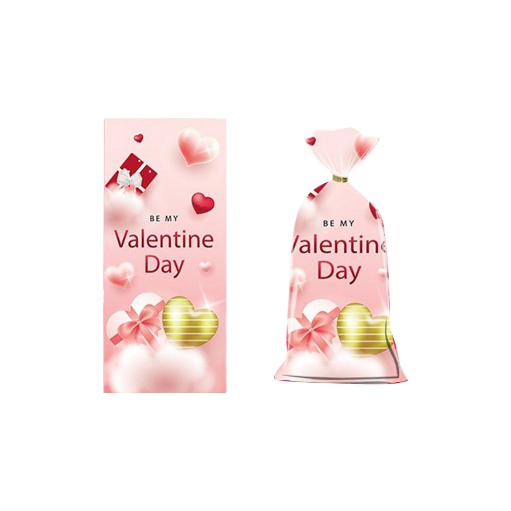 OPP Valentine's Day Flat Candy Packaging Bag Transparent Love Rose Printed Plastic Bag