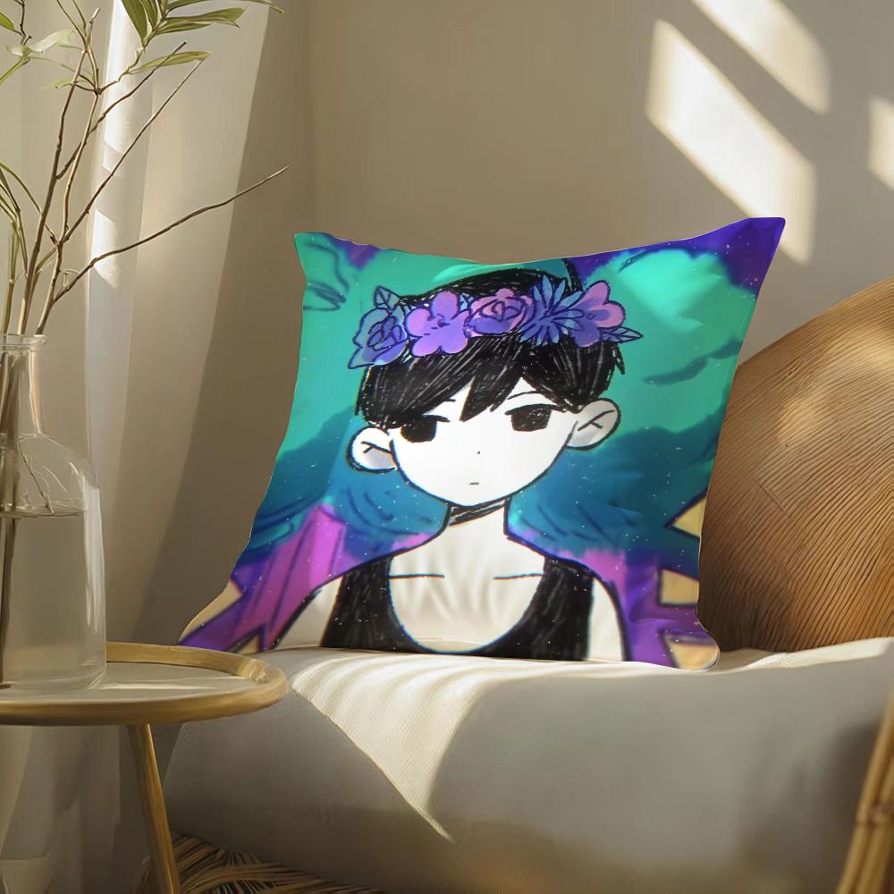 Game O-Omori Cushion Cover Soft Short Plush Pillow Cover Smooth Cozy Texture Aesthetic Cushion Case Home Decor