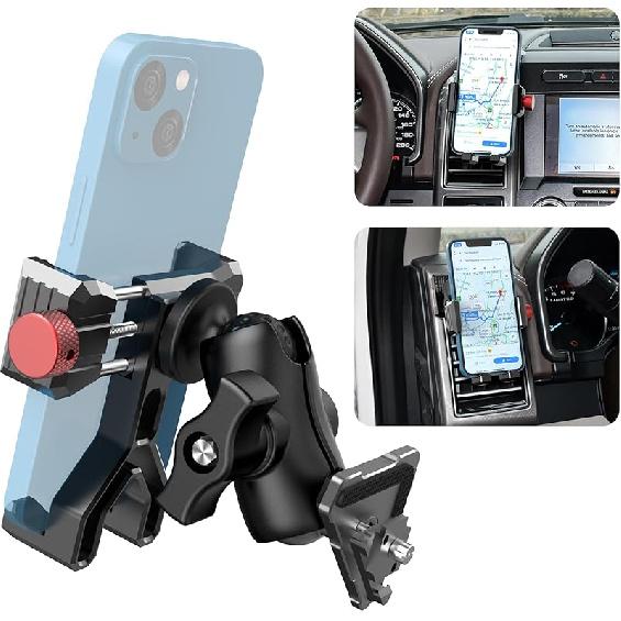Aluminum Phone Mount for Ford F-150 2015-2020, Expedition 2018-2021, Super Duty 2017-2021, F150 Vent Cell Phone Holder with 360° Rotation Ball Head