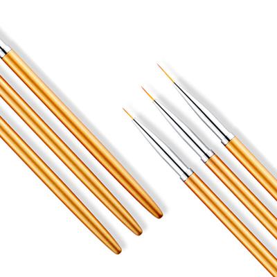 3Pcs Nail Art Liner Brushes French Stripe 3D Tips Line Stripes Diy Drawing Pen Uv Gel Brushes Painting Manicure Nail Tool Sets