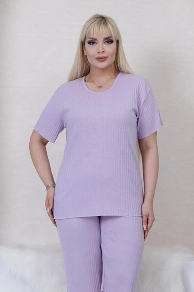 Women's Style Plus Size Pajama Set Pink Big Size Capri Pajama Set