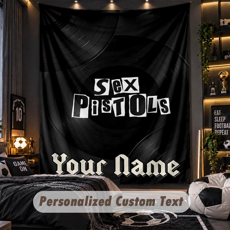 TapestrySex Pistols Custom Name Text Personalized Wall Hanging Tapestry Home Wall Decor