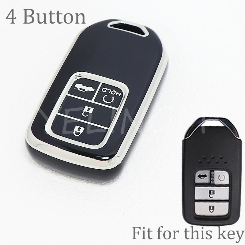 Car Key Cover Case 5 Buttons For Honda Civic Crv Hrv Accord Pilot Fit Freed Vezel Odyssey - Accessories