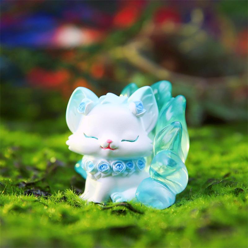 Douyin Trendiges Plüschtier Neunschwänziger Fuchs - Niedliche Blindbox Harzornament