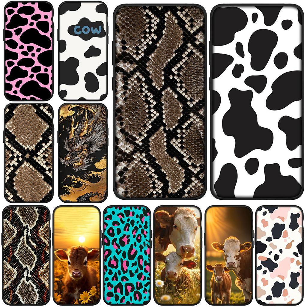Leopard Cow Print Snake for Motorola Moto G86 G57 G67 G24 G15 G54 Power G13 G14 G34 G35 G45 G60 G53 G55 G64 G75 G72 Phone Case