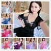 Pajamas Women's Summer Sleeveless Sex, Emotional Fun, Ice Silk Pajamas, Women's Suspender Nightdress, Kimono, Two-piece Robe, Loungewear