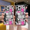 Cool cat stick figure painting iPhone17AIR transparent mobile phone case Apple 15Pro funny 16 does not collide