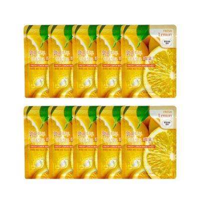 Fresh Lemon Sheet Mask Brightening & Hydrating Care 1 Box (20 Sheets)