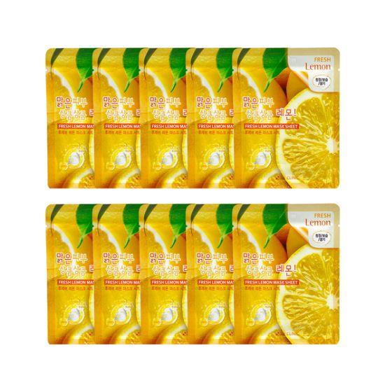

3W Clinic Fresh Lemon Sheet Mask Brightening & Hydrating Care 1 Box (20 Sheets)