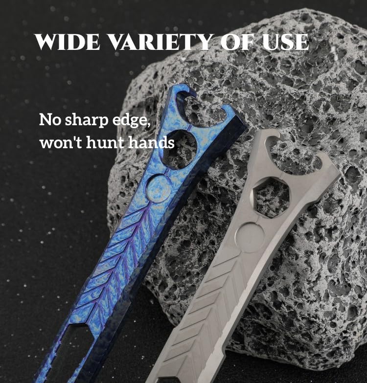 Tytanowy brelok EDC, łom, otwieracz do butelek, kompaktowy rozmiar, klucz koniczynka EDC, śrubokręt, multitool, multitool
