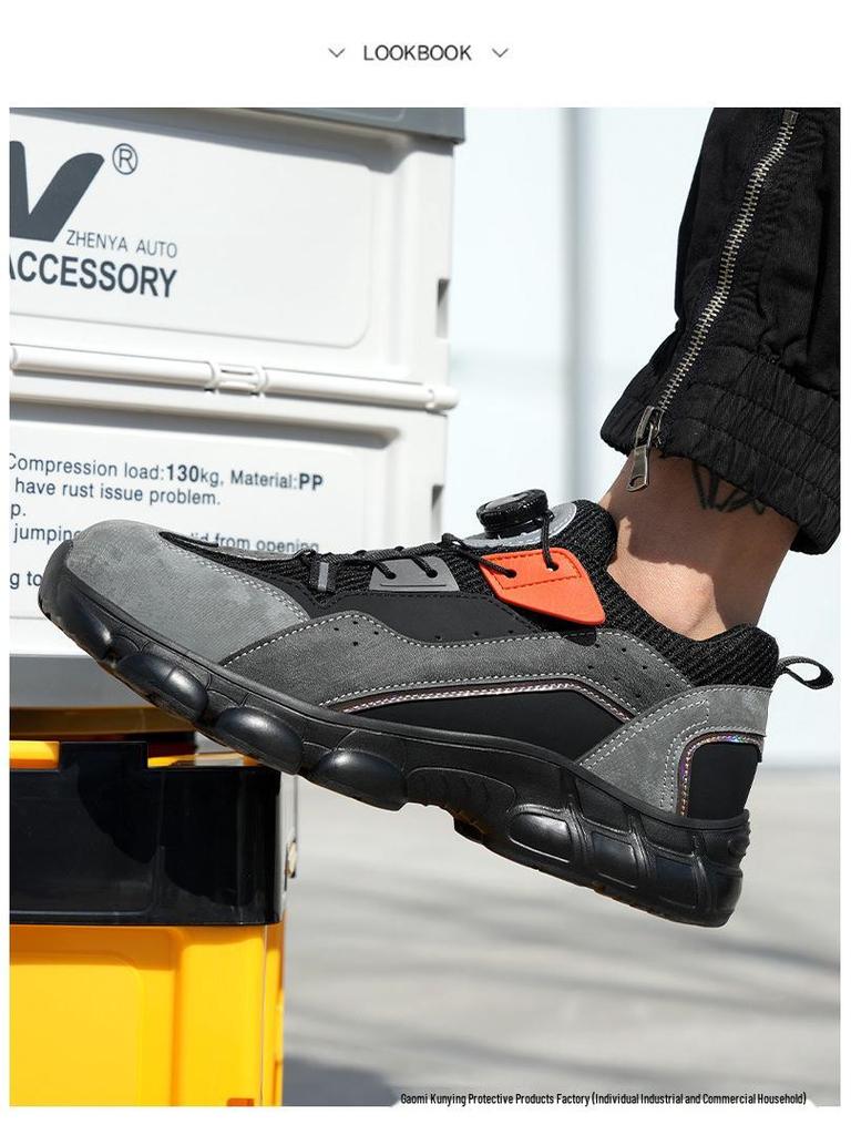 Men's Labor Protection Shoes - Anti-Smash, Anti-Puncture, Soft, Foldable, and Comfortable for Long Hours