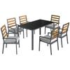 7-Piece Garden Dining Set, Table and Chairs for 6 People, Black