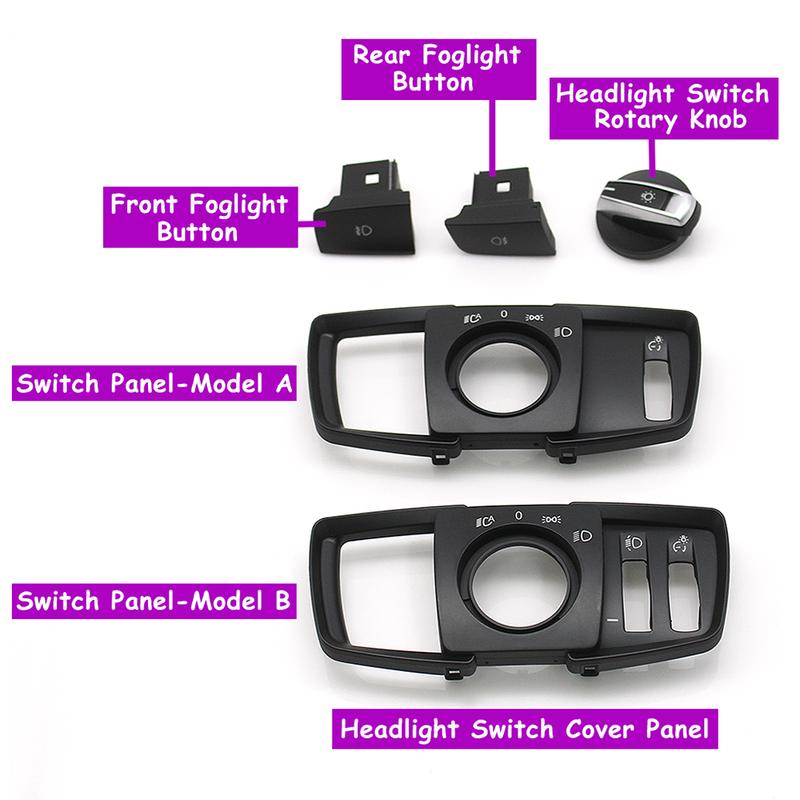 F45 F46 F30 F32 F15 F16 F85 F86 Car Dashboard Headlight Switch Rotary Button Cap Headlamp Cover Panel For BMW X5 X6 2 3 Series