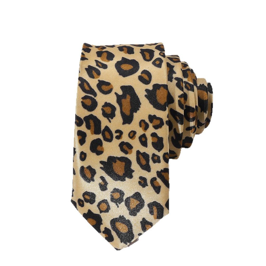 Cravatta da uomo con stampa leopardata, piccola, accessorio per abito, per occasioni formali, d'affari e matrimoni, 6