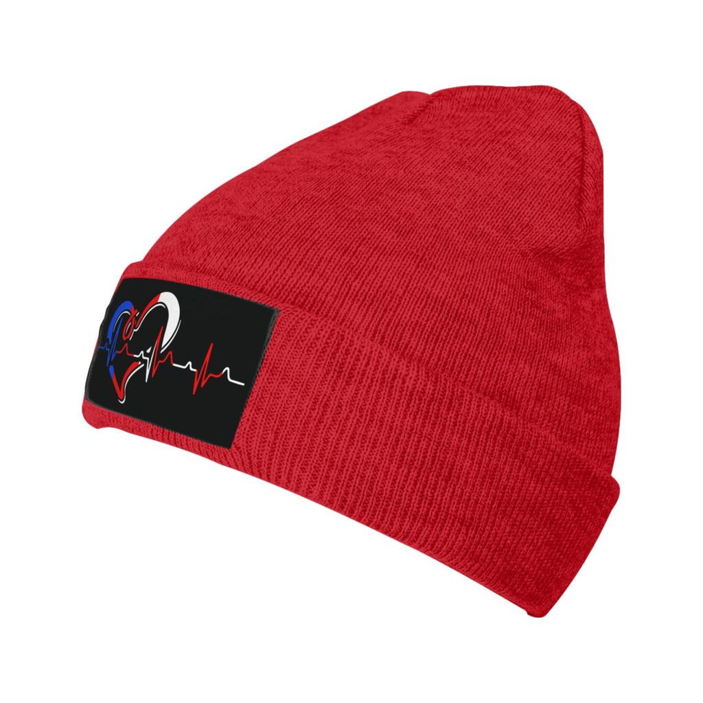 Puerto Rican Heartbeat Unisex Adult Knit Beanie For Unisex Women Warm Snug Hat Cap Knitted Hats