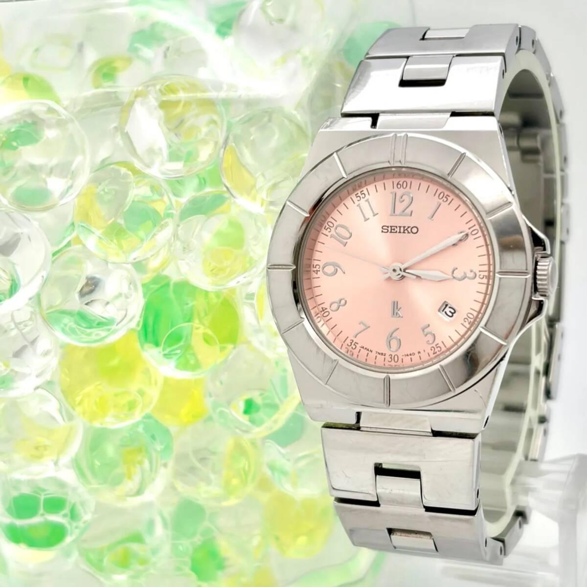 [New battery] SEIKO lk Rukia ladies watch pink silver date 7N82-0620 901817