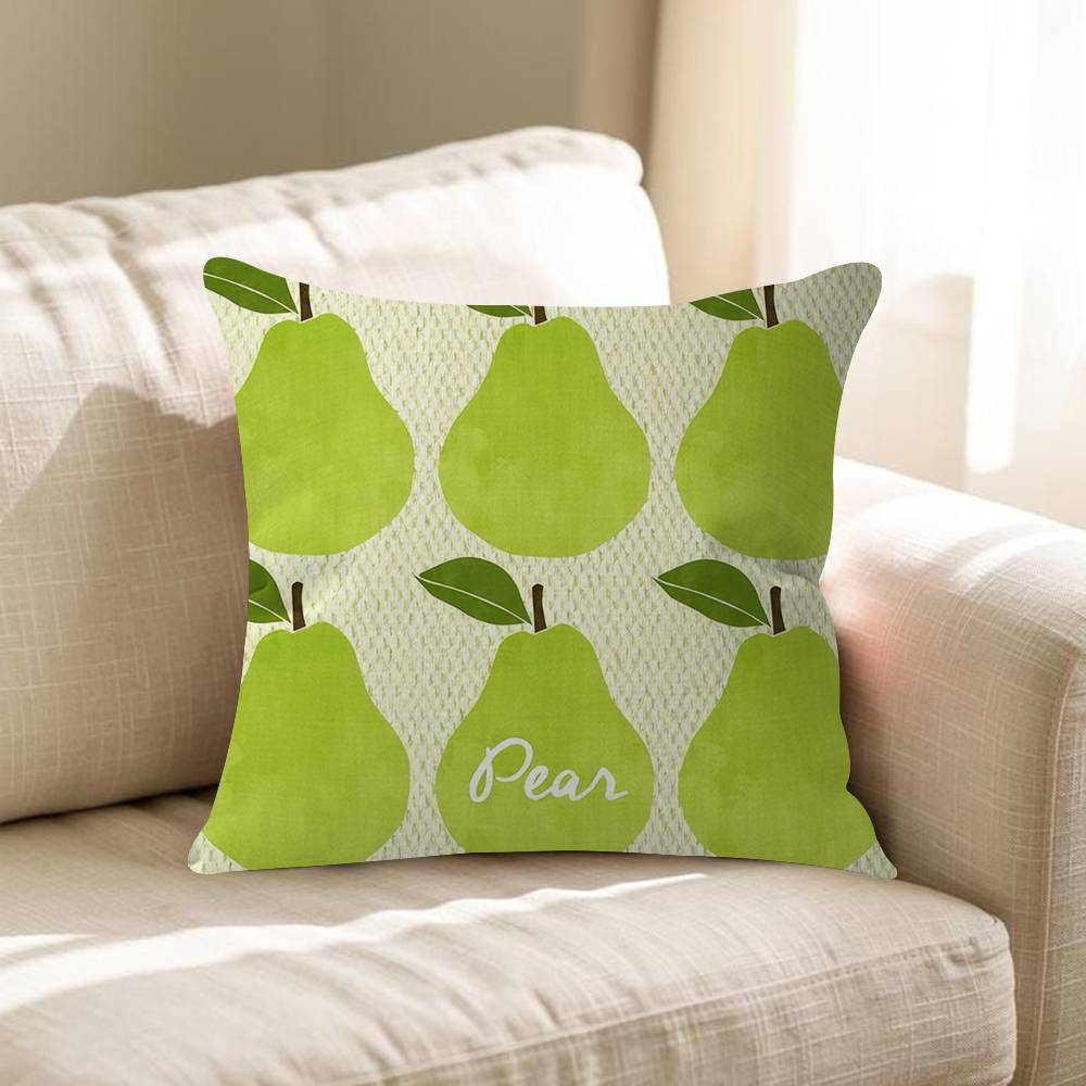 Fresh Green Pears Cushion Cover Pillowcase Upholstery Sofa Throw Pillow Home Decor Pillowcas