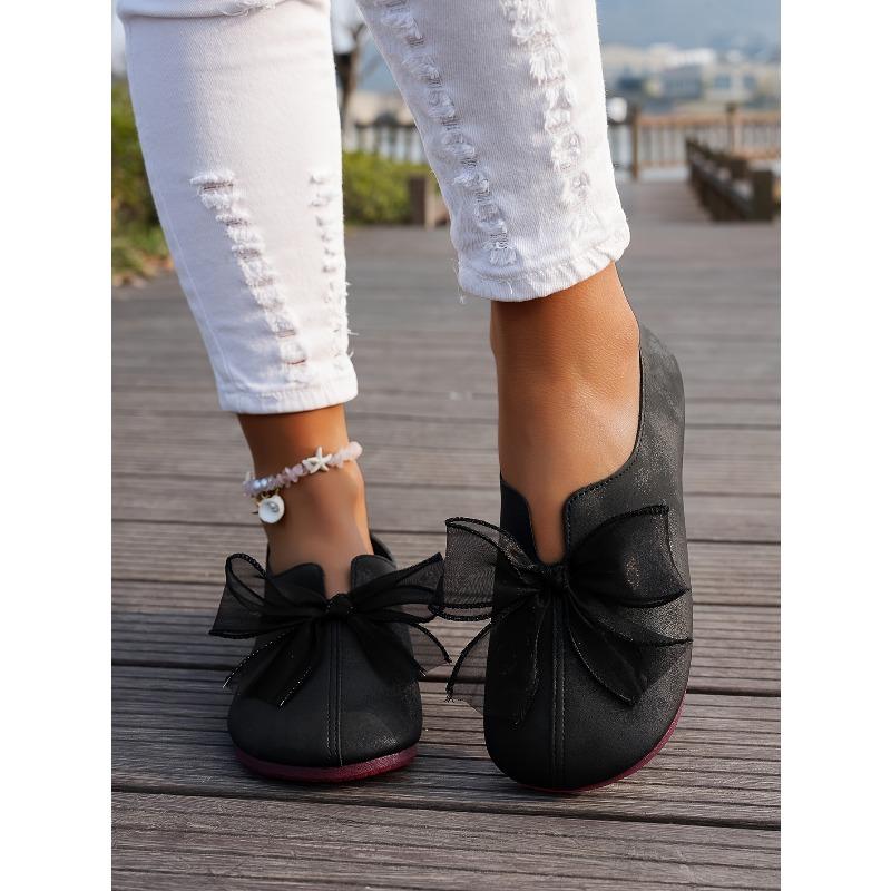 Wearing bow Mary Jane single shoes women's French round toe spring and autumn new style