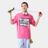 Li-Ning Comfortable Simple Letter Round Neck Breathable Versatile Loose Short Sleeve T-Shirt Men Tops Energy-Pink Square ATSV507-9
