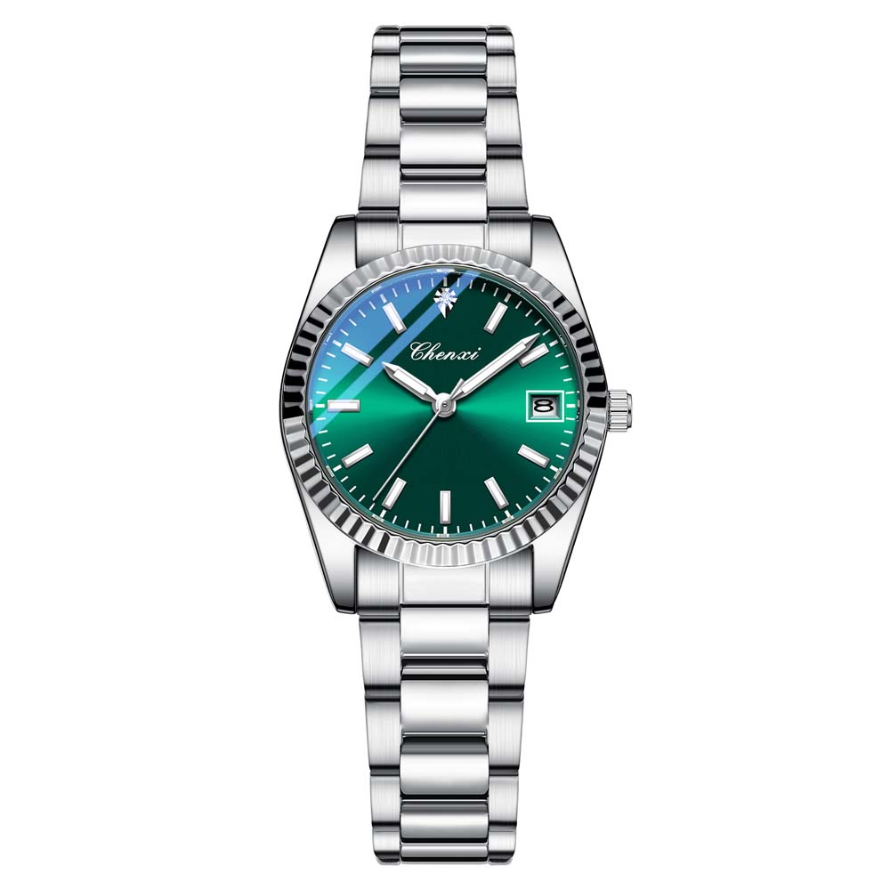 CHENXI Couple Watches Men's Quartz Watch with Date Stainless Steel Strap Water-Resistant Business Casual Style Ideal Couple Gift