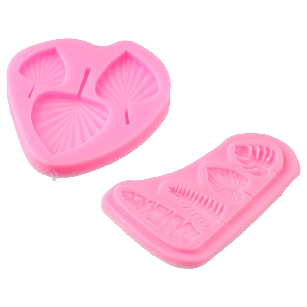 

3 шт. силиконовая плиссированная форма для пальмовых листьев розовая форма для украшения торта веерная форма для пальмовых листьев для выпечки