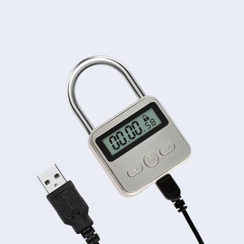 Electronic Timer Padlock Metal Body Time Lock With Adjustable 1 Min To 99 Hours Security Device For Home Office