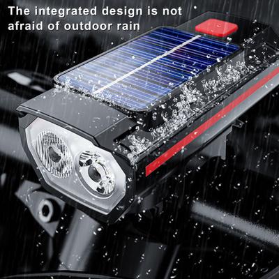 Universelles Fahrrad-Frontlicht mit Hupe, Multifunktional, Solarbetrieben, Hohe Helligkeit, Weitreichende Beleuchtung, Fahrrad