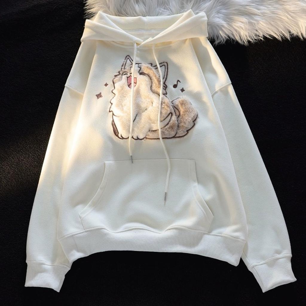 Ladies Fashion Casual Long Sleeve Round Neck Hoodie Pullover Top With  Pockets