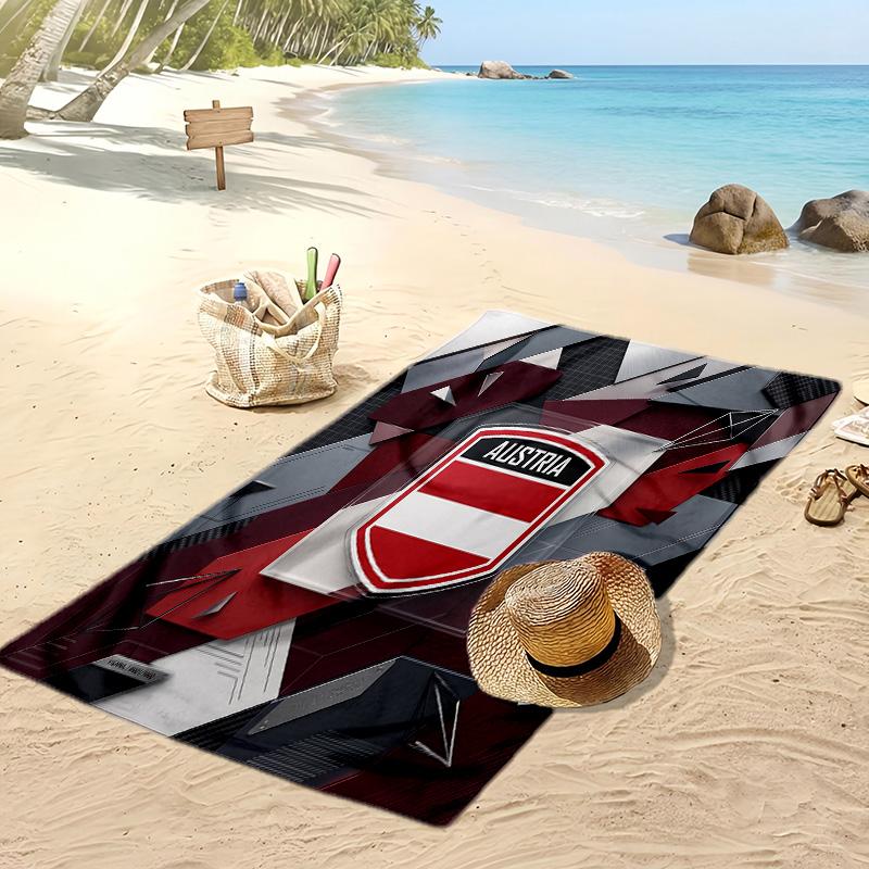 Österreich Fußball Druck Strandtuch Schnelltrocknend Super Saugfähig Weiches Badetuch zum Schwimmen Strand Reisen Fan Souvenir Geschenk