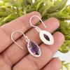 Natürlicher Amethyst Edelstein 925 Sterling Silber Schmuck Handgefertigte Ohrringe 1,4" EE-169-4