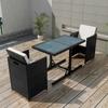 Day and Night - Day and Night Garden Bistro Table and Chairs 3 Pcs and Black Poly Rattan Cushions