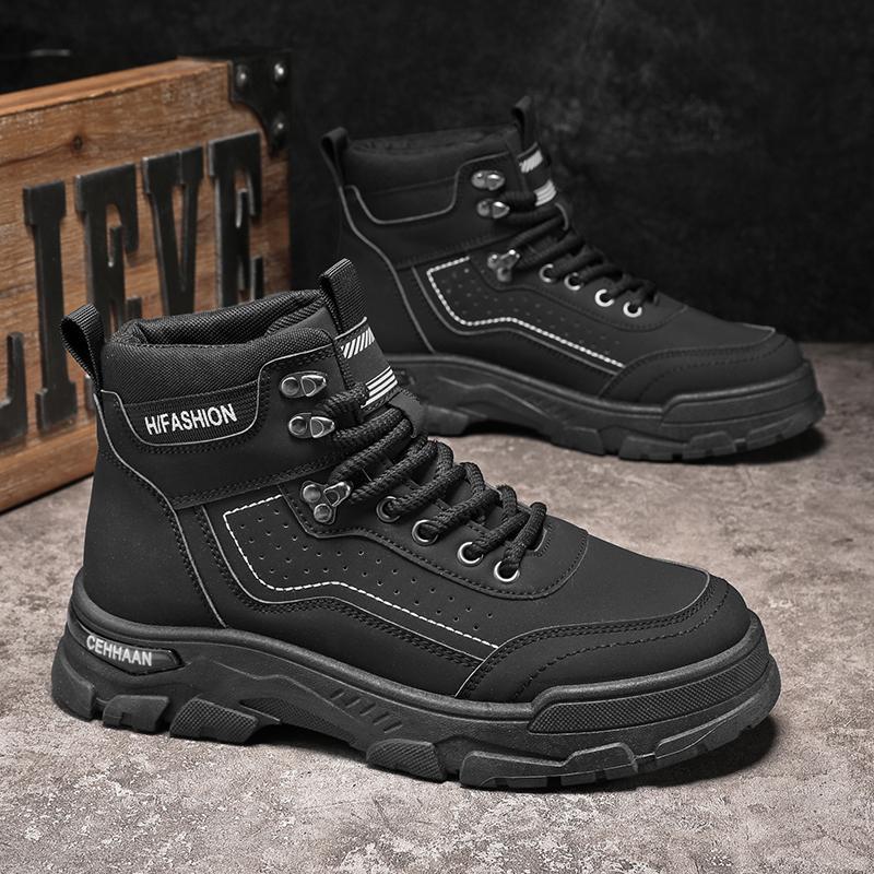 Autumn and Winter High-top Martin Boots Tooling Locomotive Shoes Tide Shoes Non-slip Outdoor Hiking Shoes Men's Shoes