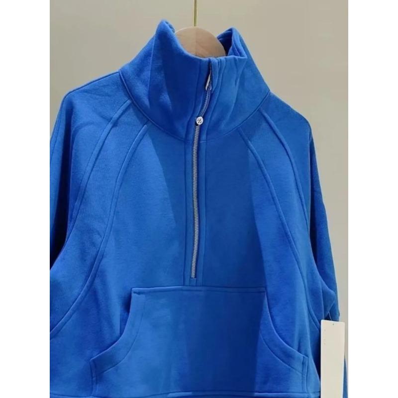 Korean Style High-end Solid Color Zipper Sweatshirt for Women New Loose Lazy Style Casual Pullover Versatile and Comfortable Top