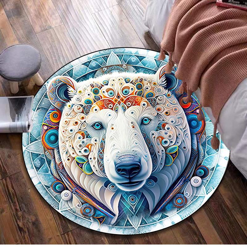 Animal Circular Rug - Office Decorative Carpet For Living Room Bedroom Door Mat Floor Rug Computer Chair Area Rug