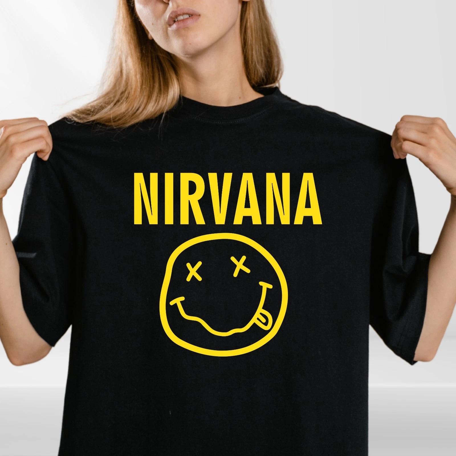 NIRVANA Logo T-Shirt Grunge Retro Vintage Unisex Ladies Mens S