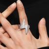 Hip-hop Niche Three-dimensional Lightning Ring, Simple Personalized Copper Inlaid with 5A Zircon Personalized Trendy Man Ring, One Piece of Hair