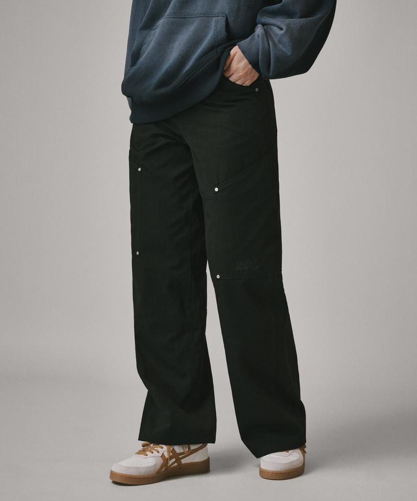 Beodeonteu Utility Side Big Pocket Wide Pants [Black]