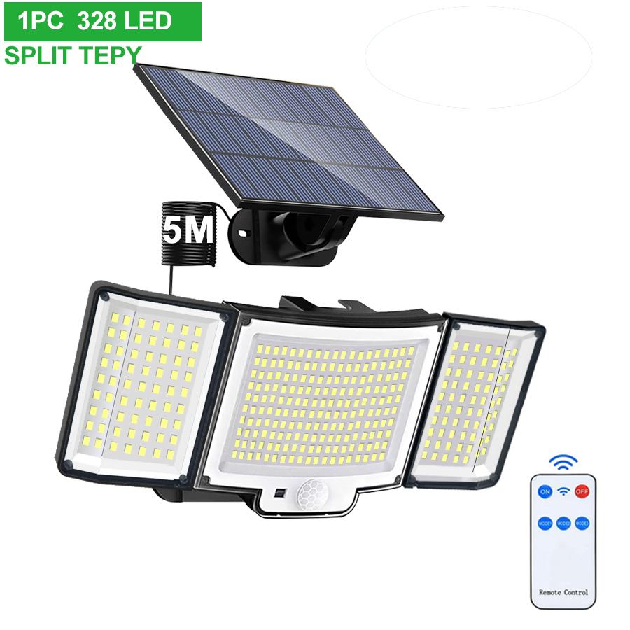 Super Bright 328/348 LED Solar Wall Lights Outdoor IP65 Waterproof 3 Modes Solar Flood Light with Remote Control for Garden Yard