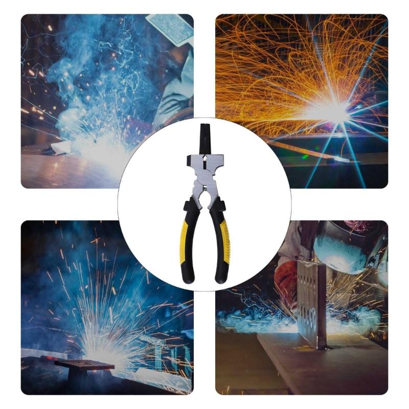Professional MIG Welding Pliers 7'' Mulitfunctional Tool Steel for Scraping Spatter Gripping Drawing Wire Comfort Handle
