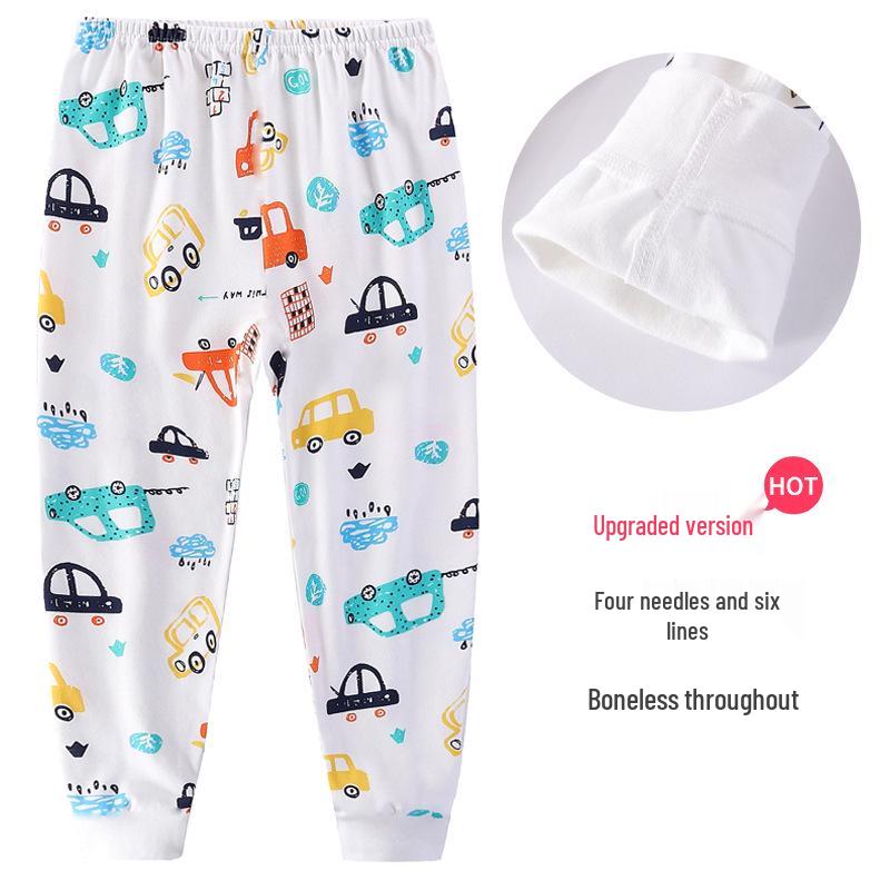 Kids' Pure Cotton Autumn Sleep Pants: Soft, Cozy Leggings for Boys and Girls