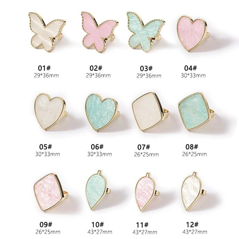 1 szt. Żywica Kamień Nail Art Paleta Pierścieni Paleta Pierścieniowa Akrylowy Stojak Na Lakier Żelowy UV Fałszywe Paznokcie Tipsy Narzędzie Do Manicure